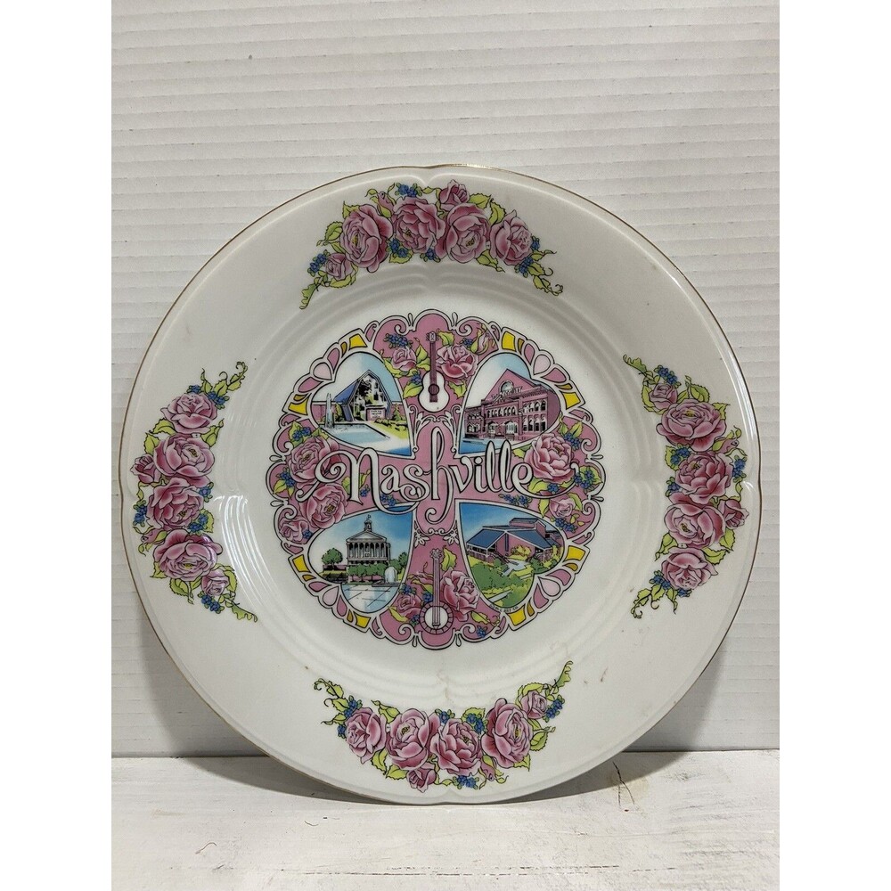 NASHVILLE Souvenir Decorative Rockabilly Plate Vintage By Scotty 10.5”